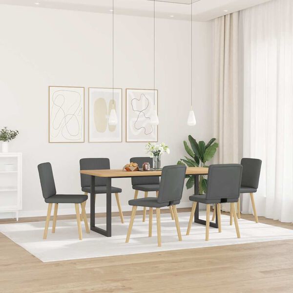 vidaXL Chaises &agrave; manger lot de 6 gris fonc&eacute; tissu
