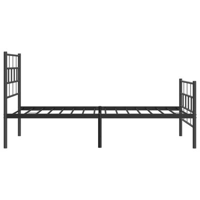 vidaXL Cadre de lit métal sans matelas avec pied de lit noir 100x190cm