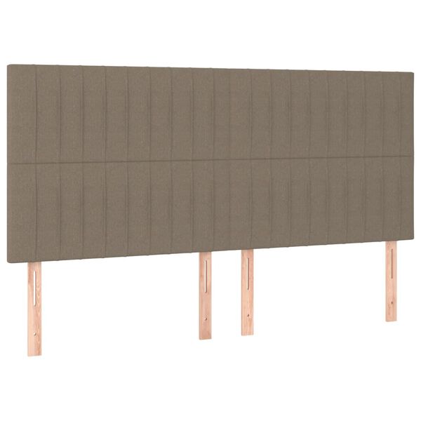 vidaXL T&ecirc;te de lit &agrave; LED Taupe 180x5x118/128 cm Tissu