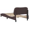 vidaXL Cadre de lit sans matelas Hvar marron fonc&eacute; 90x200 cm tissu