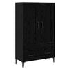 vidaXL Haut Armoire Ch&ecirc;ne noir 70 x 31 x 115 cm Bois d'ing&eacute;nierie