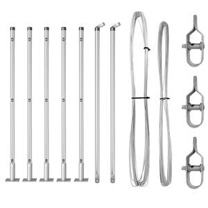 vidaXL Poteaux de clôture 7 pcs Argent Ø32mm 110 cm Acier galvanisé