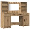 vidaXL Ensemble de table de maquillage avec LED 3 pc Ch&ecirc;ne artisanal