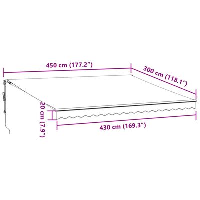 vidaXL Auvent rétractable automatique marron 450x300 cm