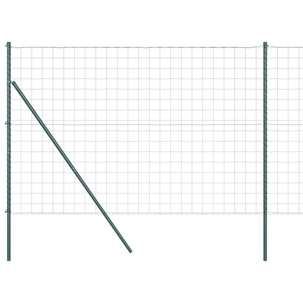 vidaXL Cl&ocirc;ture avec poteaux Vert 1.5 x 10 m Acier