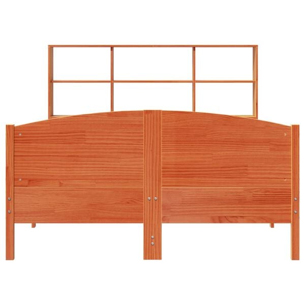 vidaXL Lit biblioth&egrave;que sans matelas cire marron 140x190 cm pin massif