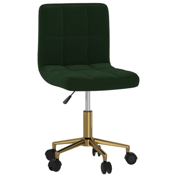 vidaXL Chaises pivotantes &agrave; manger lot de 4 vert fonc&eacute; velours