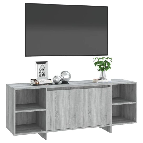 vidaXL Meuble TV sonoma gris 130x35x50 cm bois d'ing&eacute;nierie