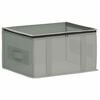 vidaXL Bo&icirc;te de rangement avec fen&ecirc;tre transparente Gris Tissu intiss&eacute;
