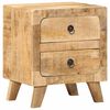 vidaXL Table de chevet 40x32x46 cm bois de manguier massif brut