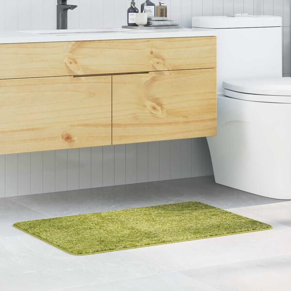 vidaXL Tapis de bain antid&eacute;rapant Vert 60 x 90 cm PP