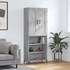 vidaXL Buffet haut Gris b&eacute;ton 69,5x34x180 cm Bois d'ing&eacute;nierie