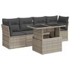 vidaXL Salon de jardin 5 pcs avec coussins gris clair r&eacute;sine tress&eacute;e