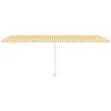 vidaXL Auvent manuel r&eacute;tractable sur pied 600x300 cm Jaune/Blanc