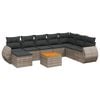vidaXL Salon de jardin 9 pcs avec coussins gris r&eacute;sine tress&eacute;e