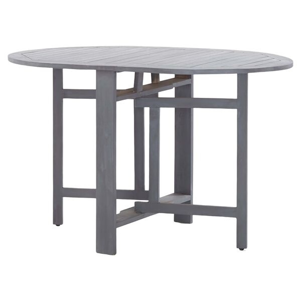 vidaXL Table de jardin Gris 120x70x74 cm Bois d'acacia massif