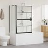 vidaXL &Eacute;cran de douche de bain Noir et Transparent 116 x 68 x 128 cm