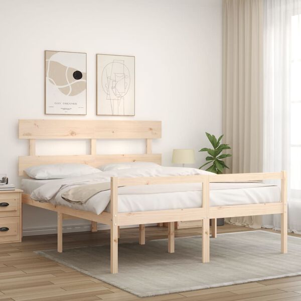vidaXL Lit pour personne &acirc;g&eacute;e sans matelas bois massif