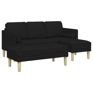 vidaXL Ensemble de Canap&eacute;s 2 pc Noir Polyester