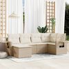 vidaXL Salon de jardin avec coussins 6 pcs beige r&eacute;sine tress&eacute;e
