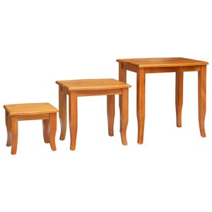 vidaXL Tables d'appoint embo&icirc;tables 3 pcs Naturel