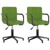 vidaXL Chaises pivotantes &agrave; manger lot de 2 vert clair velours