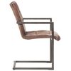 vidaXL Chaises &agrave; manger cantilever lot de 2 marron cuir v&eacute;ritable