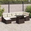 vidaXL Ensemble de canap&eacute; de jardin 8 pcs Marron et Cr&egrave;me polyrotin