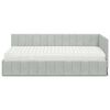 vidaXL Cadre de lit d'angle avec matelas 2 pcs Gris clair Velours