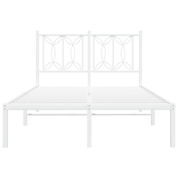 vidaXL Cadre de lit métal sans matelas et tête de lit blanc 120x200 cm