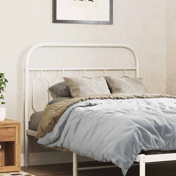 vidaXL T&ecirc;te de lit de remplacement m&eacute;tal blanc 100 cm
