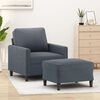 vidaXL Fauteuil avec repose-pied Gris foncé 60 cm Velours