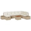 vidaXL Ensemble de canap&eacute; de jardin 9 pc Beige polyrotin