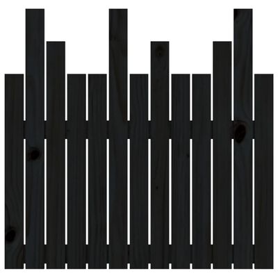 vidaXL Tête de lit murale Noir 82,5x3x80 cm Bois massif de pin