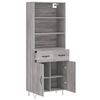 vidaXL Buffet haut Sonoma gris 69,5x34x180 cm Bois d'ing&eacute;nierie