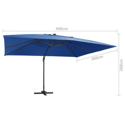 vidaXL Parasol de jardin en porte-à-faux lumières LED mât en aluminium