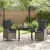 vidaXL Ensemble de salle &agrave; manger pour jardin 3 pcs Gris polyrotin