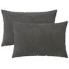vidaXL Housse de coussin 2 pcs HEERLEN Gris fonc&eacute; 30 x 50 cm Velours