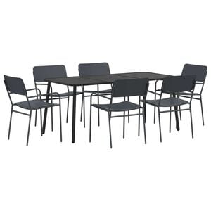 vidaXL Ensemble de salle &agrave; manger 7 pc Anthracite Acier
