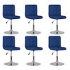 vidaXL Chaises pivotantes &agrave; manger lot de 6 bleu tissu