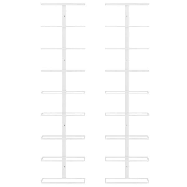 vidaXL Casier à vin mural pour 9 bouteilles 2 pcs Blanc Fer