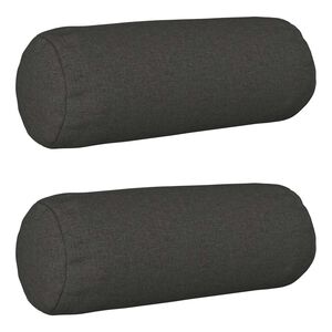 vidaXL Housse de coussin 2 pcs HEERLEN Gris fonc&eacute; &Oslash; 15 x 40 cm