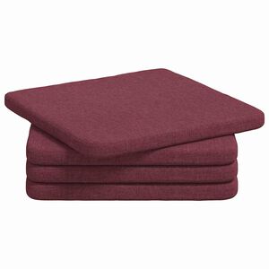 vidaXL Coussins de si&egrave;ge 4 pc tissu Bordeaux 40 x 40 x 3 cm