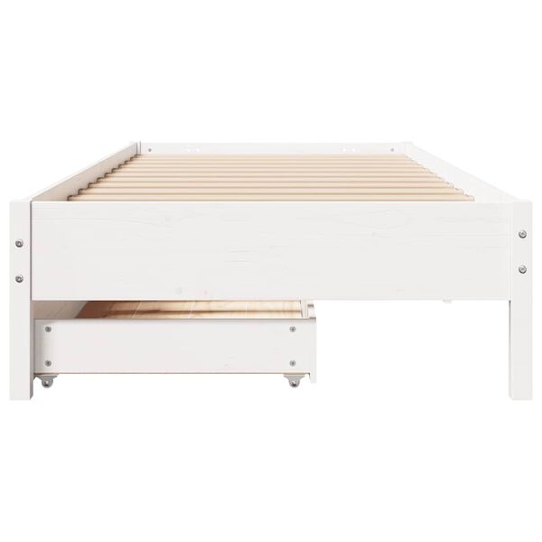 vidaXL Cadre de lit sans matelas blanc 90x200 cm bois de pin massif