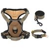 vidaXL Harnais pour chien avec laisse et collier r&eacute;glables marron M