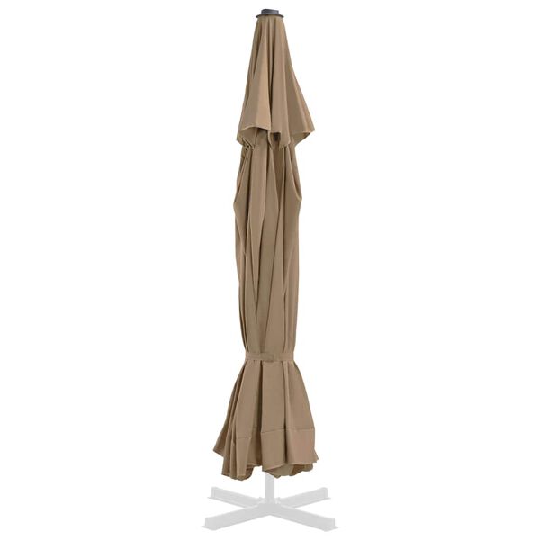 vidaXL Tissu de remplacement pour parasol d'extérieur Taupe 515 cm