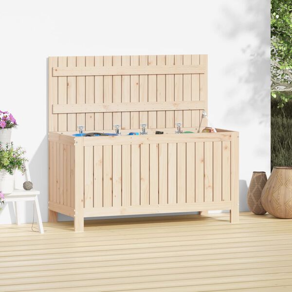 vidaXL Bo&icirc;te de rangement de jardin 115x49x60 cm Bois massif de pin