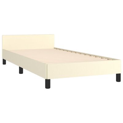 vidaXL Cadre de lit avec tête de lit Crème 100x200 cm Similicuir