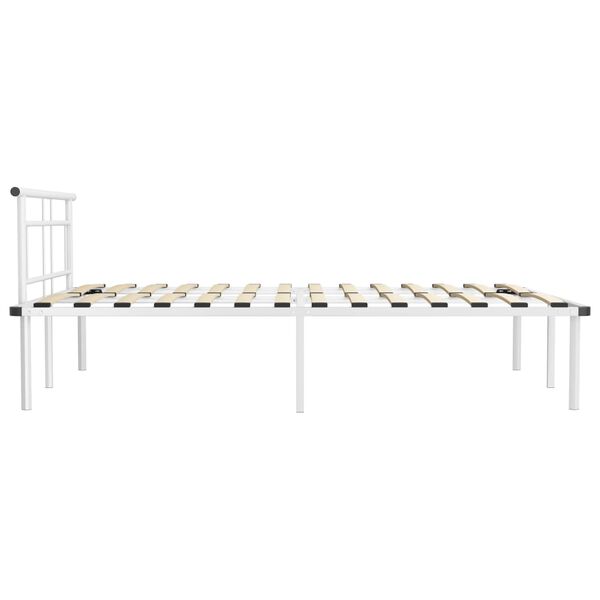 vidaXL Cadre de lit sans matelas blanc métal 140x200 cm