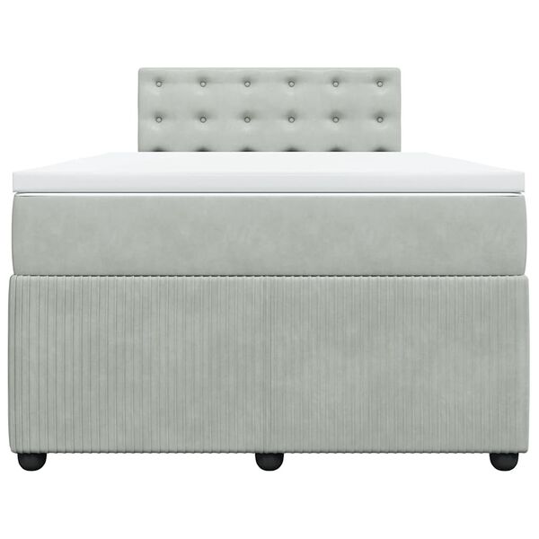 vidaXL Sommier à lattes de lit et matelas gris clair 120x190cm velours